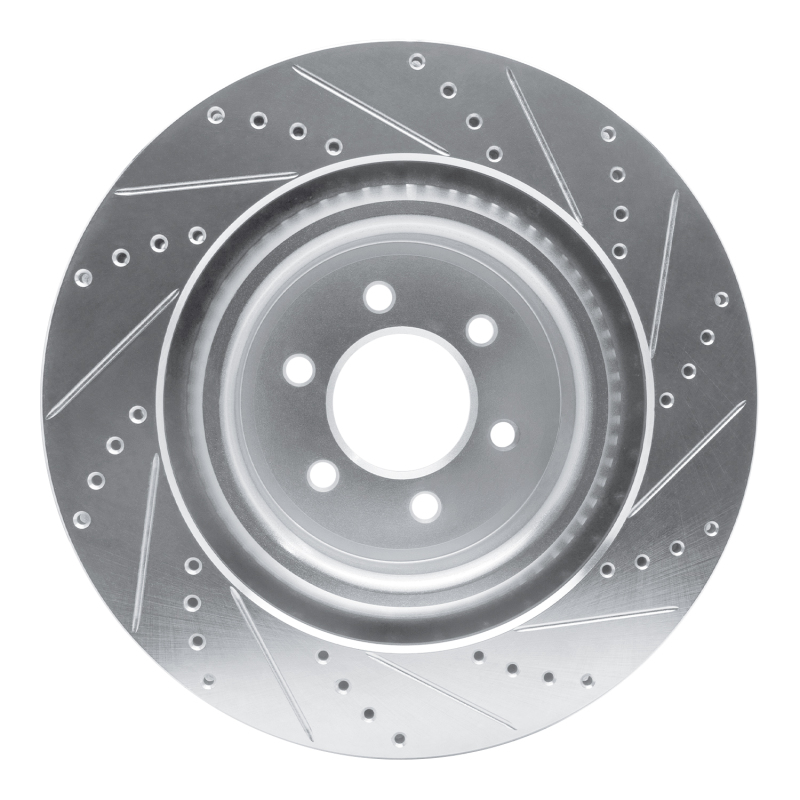 Dodge Viper Brake Rotor (1) - Front Left - R1 Concepts - Drilled & Slotted - Silver - `03-`17